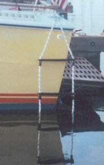 Ropa ladder on boat at Inventors Place